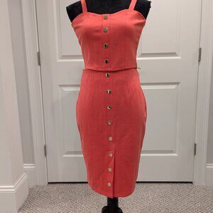 BEBE Coral Corset Tank Top Pencil Skirt Set XS